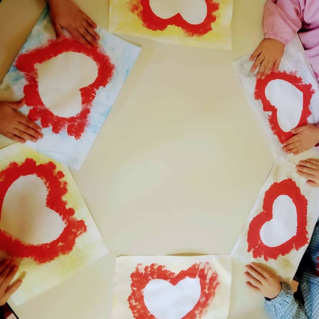 Lavoretti dei bambini a forma di cuore